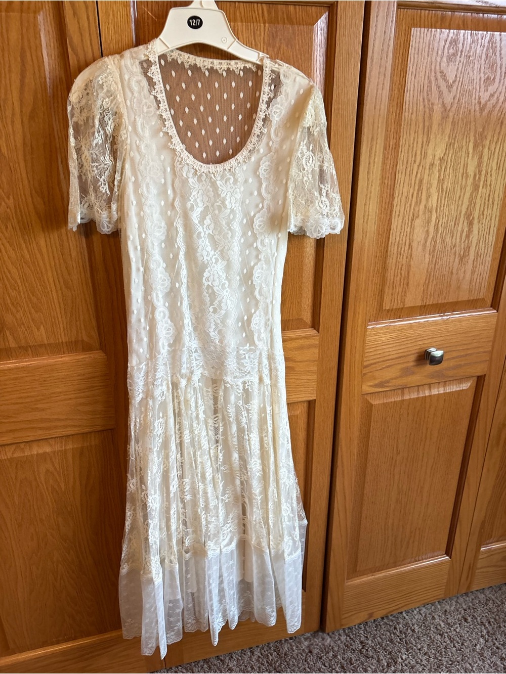 Women's Cream Lace Midi Dress - Unbranded - size 5/6P